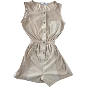 Tidewater Shorts Romper Snap Front Sleeveless Tan Women's Size‎ Medium